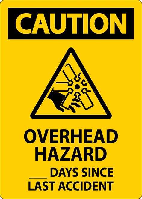 Caution Sign Overhead Hazard Days Since Last Accident 29766772 Vector ...