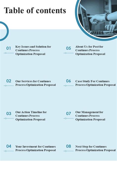 Image result for Sample of Reach Proposal with Table of Contents