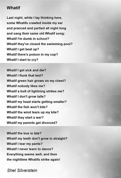 Whatif Poem by Shel Silverstein - Poem Hunter