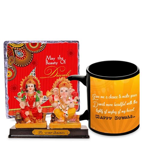 Buy May The Beauty of Diwali Laxmi Ganesha,Rock Tile Frame & Mug Hamper ...