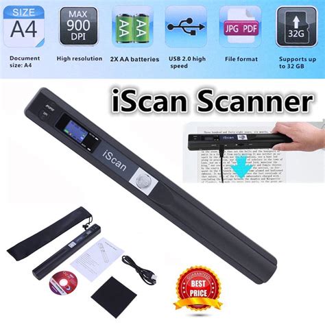 Buy Microware Portable Scanner iSCAN 900 DPI A4 Document Scanner ...