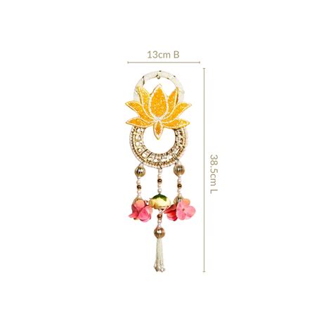 Lotus Charm Wall Hanging Set Of 2 In Yellow Online - Premium Wall ...