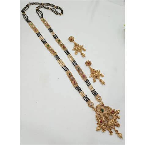 NAFJ Royal Pota Stone Designer Black Beads Mangalsutra – JewelEMarket