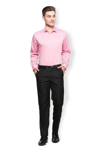 Buy Men Pink Regular Fit Solid Full Sleeves Formal Shirt Online ...