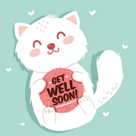 Premium Vector | Get well soon with a cute character | Get well soon ...