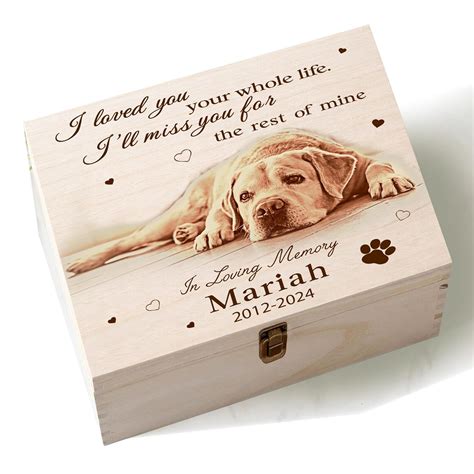 Amazon.com: Personalized Pet Memorial Keepsake Box, Custom Photo, Name ...