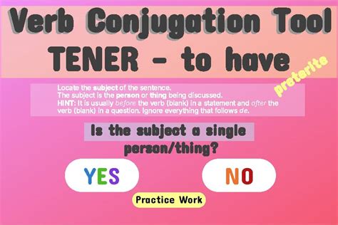 Interactive Conjugation Tool for TENER (preterite) | TPT