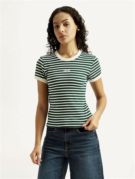 Women's Striped Slim Fit T-shirt – Levis India Store