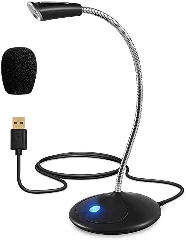 XIKKART Computer Microphone, USB Microphone with Mute Button and ...