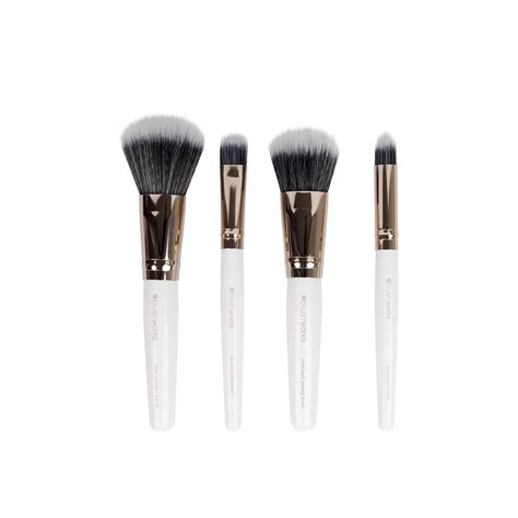 Brushworks Travel Makeup Brush White & Gold Set India