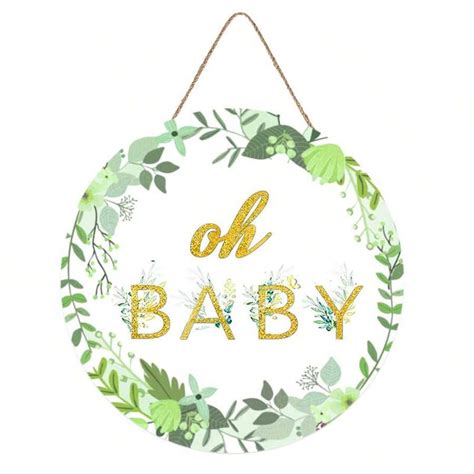 Letrero Decorativo De Madera Para Baby Shower, Placa Circular De Madera ...