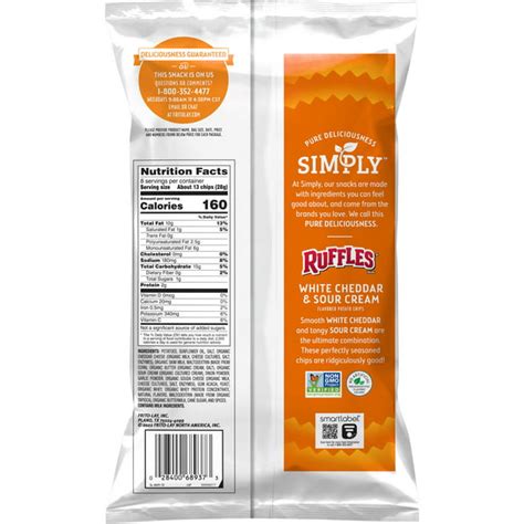 Buy Ruffles Simply Potato Chips White Cheddar & Sour Cream, 8 oz - 2 ...