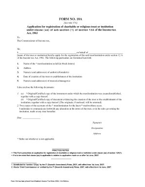 The Income Tax Act, 1962 - Form No 10a - Income Tax Department ...