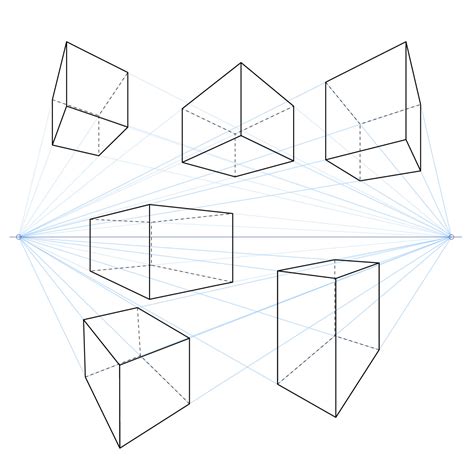 Image result for Two-Point Perspective Drawing Advanced Shapes