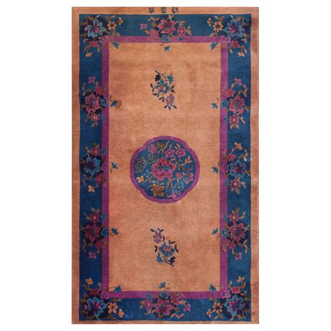 1920s Chinese Art Deco Oval Carpet ( 4' x 6'10" - 122 x 208 ) For Sale ...