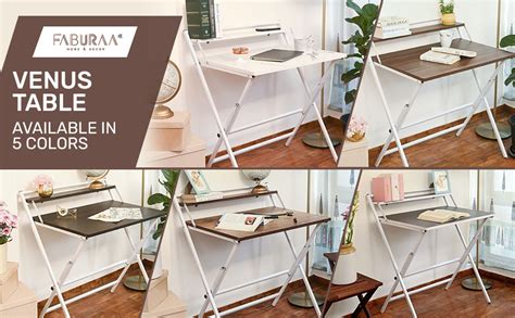 Faburaa Venus Foldable Study Table, Foldable Computer Table for Home ...