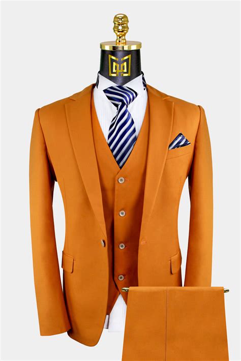 Burnt Orange Prom Tuxedos For Men