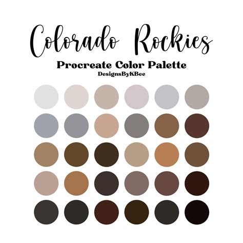 Colorado Rockies | 30 Color Procreate Palette | Hex color palette ...