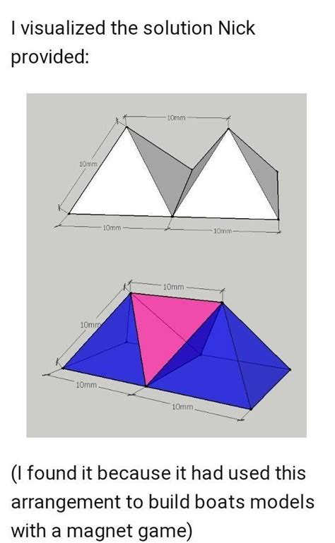 When two identical pyramids with square bases and equilateral triangles ...