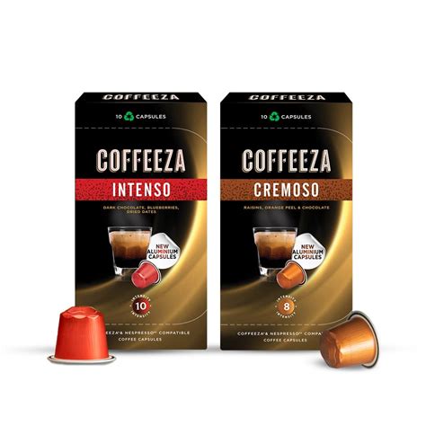 Coffeeza Aluminium Coffee Capsules Intenso & Cremoso Variety Pack (20 ...