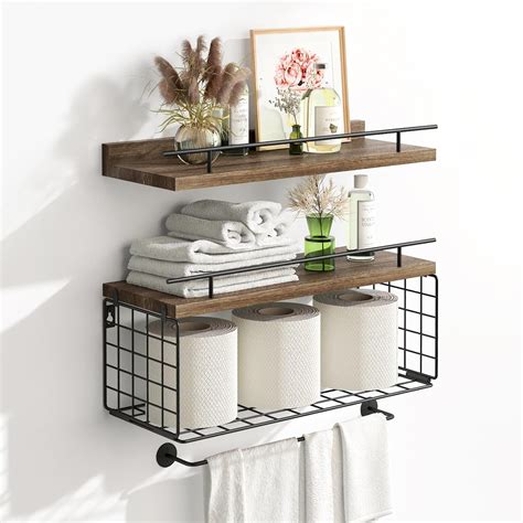 Amazon.com: Fixwal 3-Shelves Floating Shelves, Bathroom Wall Decor with ...
