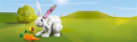 LEGO Creator 3in1 White Rabbit 31133 Building Toy Set with a Cockatoo ...