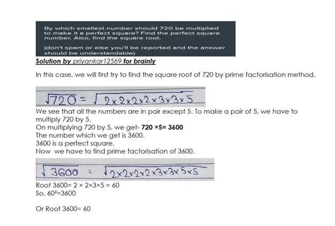 By which smallest number should 720 be multiplied to make it a perfect ...