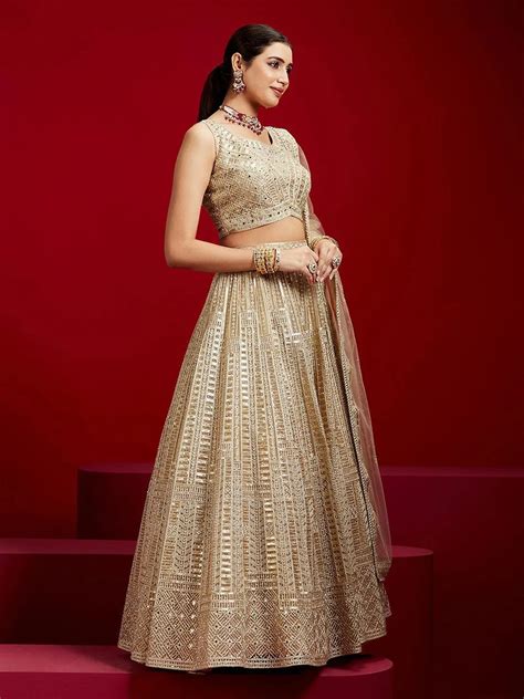 Buy Libas Art Golden Embellished Net Lehenga Set Online at Rs.8499 | Libas