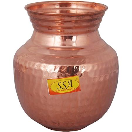 Shiv Shakti Arts® 100% Pure Copper Pot | Kalash | Lota with Lid for ...