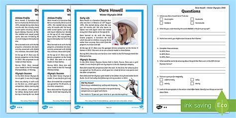 KS2 Dara Howell 2018 Winter Olympic Athlete Differentiated Reading