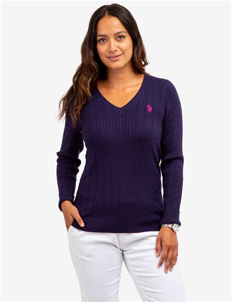 SOFT CABLE V-NECK SWEATER - U.S. Polo Assn.