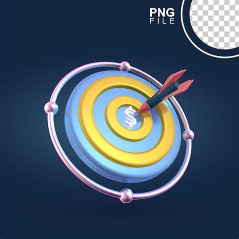 Cel strzałki symbolu dolara 3D | plik PSD Premium