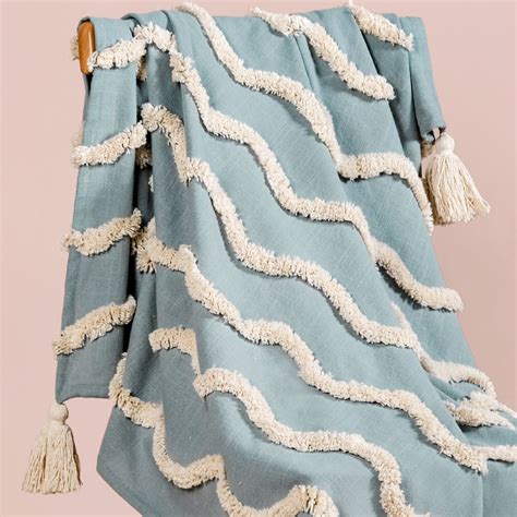 Wave And Weave Pure Cotton Throw Online - Premium Throw Blanket | Nestasia