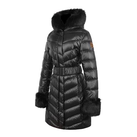 Arctic Army | Women's Faux Fur Long Sleeve Long Puffer Jacket | Long ...