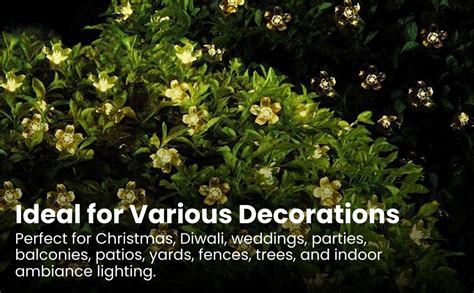 CBK 75 Flower LED Fairy String Solar Silicon Flower 10 Meter Waterproof ...