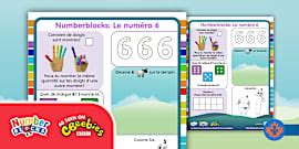 Numberblocks: Roll and colour to six Activity Worksheet French