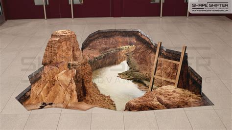 3D Grand Canyon Floor Graphic: Stunning Anamorphic Street Art