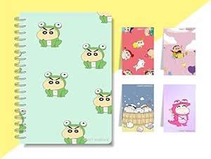 CRAFT MANIACS Shinchan Cartoon Caricature A5 Ruled 160 Pages Diary ...