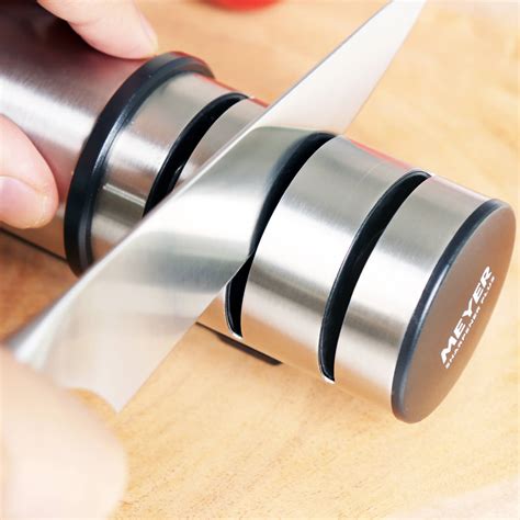 Meyer Stainless Steel Knife Sharpener 3 Stage Sharpening Tool for Kitc ...