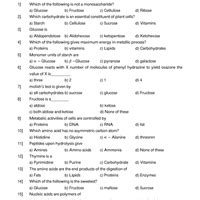 Question Bank: Biomolecules - Chemistry Class 12 - NEET PDF Download