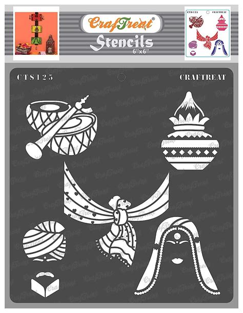 CrafTreat Stencil - Wedding | Reusable Painting Template for Art and ...