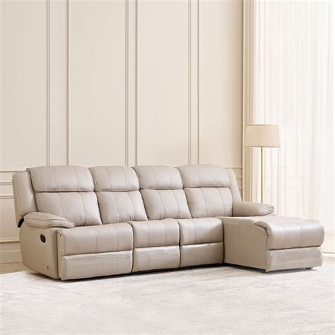 Buy Torino Half Leather 3-Seater Right Corner Recliner with Chaise ...