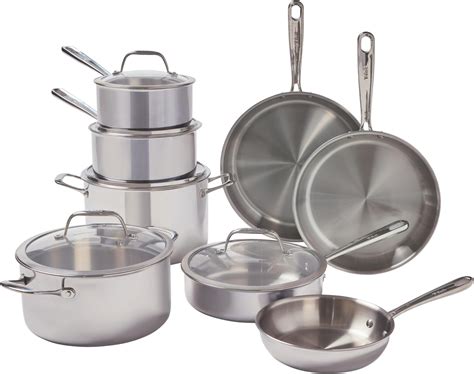 Amazon.com: T-fal Pro Tri-Ply Stainless Steel Cookware Set 13 Piece ...