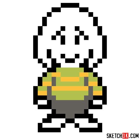 How to draw pixel Asriel from Undertale - Step by step drawing tutorials