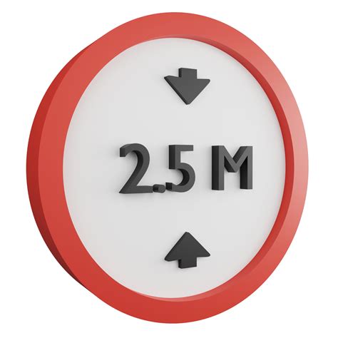 3D render height limit 2.5 meters sign icon isolated on transparent ...