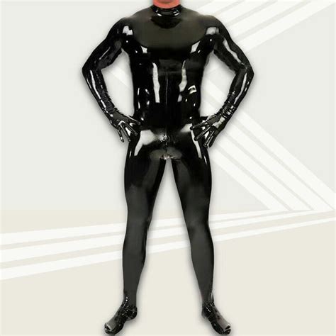 Buy Men's Wetlook Faux Latex Bodysuit Catsuit Jumpsuit Clubwear w ...