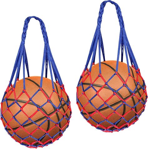 2 Pcs Mesh Ball Bags Basketball Football Net Bag Single Ball Carrying ...