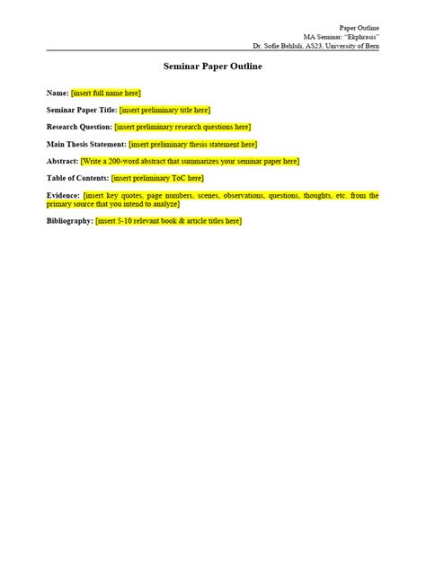 Paper Outline Template | PDF