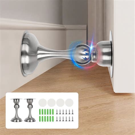 Magnetic Door Stop White Door Stopper 2 Pack Wall Protector Stainless ...