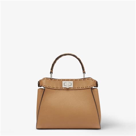 Peekaboo Mini Cuoio Romano leather Brown | Fendi